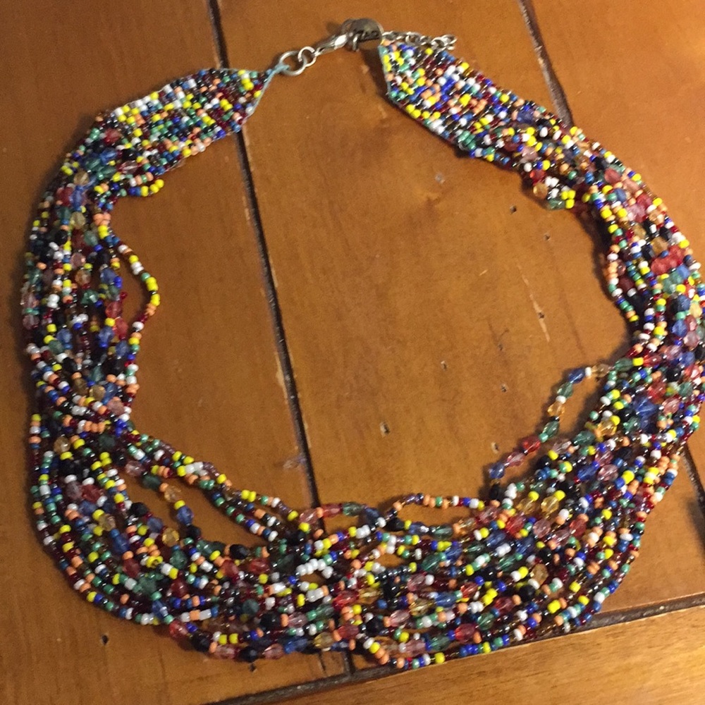 ZAD multicolored multi-strand beaded necklace.